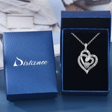 Heart Necklace for Women 925 Sterling Sliver Birthstone Heart Jewelry I Love You to the Moon and Back Necklaces for Mother Girlfriend Wife with Jewelry Gift Box