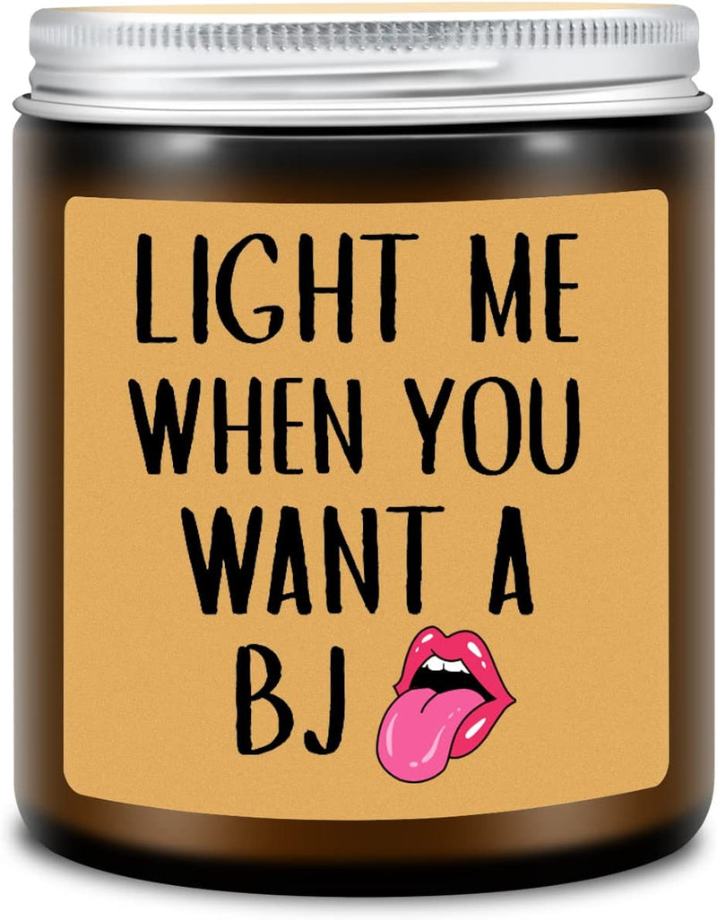 Birthday Gifts for Men, Light Me When You Want a BJ Candle - Funny Gifts for Men, Valentines Day Gifts for Him, Naughty Fathers Day Anniversary Engagement Gifts for Husband,Fiance, Best Friends Gifts