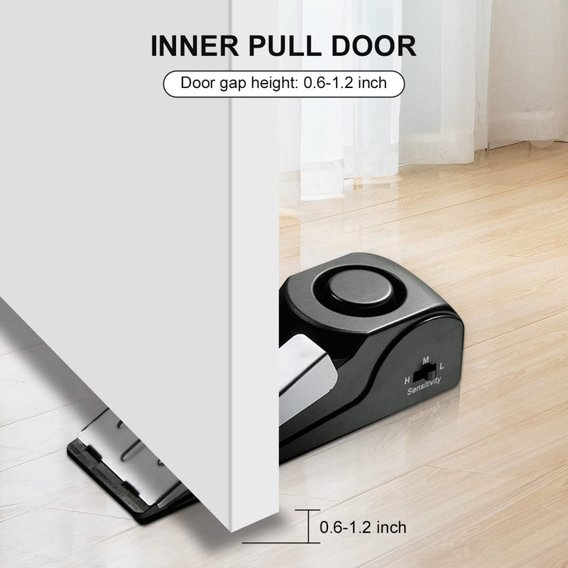Floor Wedge Door Stop Siren, Door Security Device for Traveling, Apartment, Hotel and Home (Pack of 2)