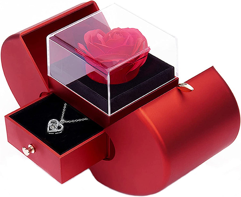 Preserved Real Rose with I Love You Necklace in 100 Languages 925 Silv –  OUTLET FOR ME