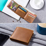 Engraved Mens Wallet Personalized Leather Wallet for Men Husband Dad Son Boyfriend Love Custom Gifts (Tri-Fold Wallet to My Love)