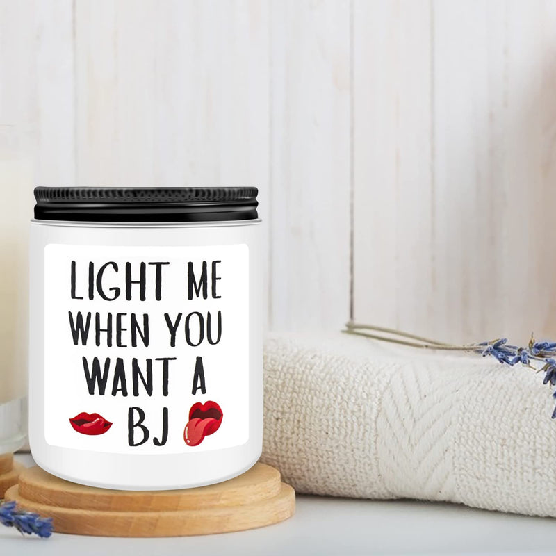 Birthday Gifts for Men, Light Me When You Want a BJ Candle - Funny Gifts for Men, Valentines Day Gifts for Him, Naughty Fathers Day Anniversary Engagement Gifts for Husband,Fiance, Best Friends Gifts
