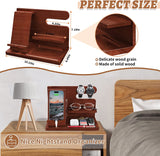 Gifts for Men Wood Phone Docking Station Gifts for Him Husband Nightstand Organizer Cell Phone Stand Watch Holder Wallet Station Desk Organizers Gifts for Dad Birthday Gifts for Men